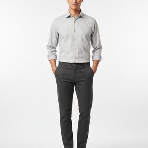 DKNY Gray Plaid Slim Fit Shirt